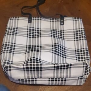 Thirty-One Black and White Plaid Shoulder Bag